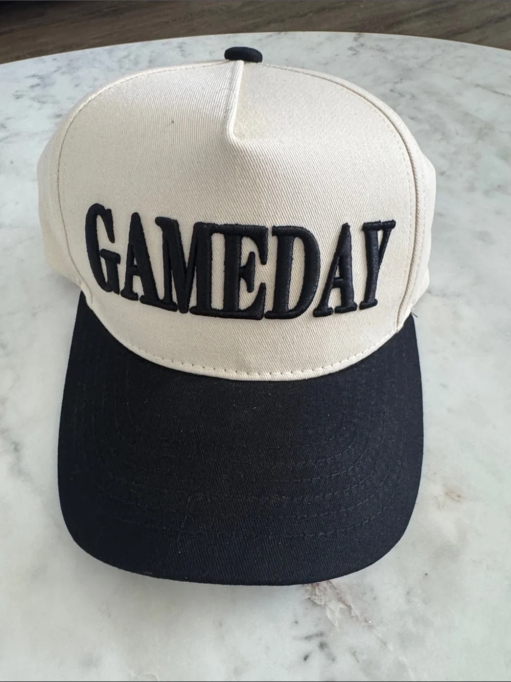 GAMEDAY Two-Tone Cream and Black Baseball Cap